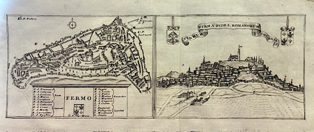 Coronelli Vincenzo Maria (1650-1718) Fermo - Firmum firma fides, romanorum colonia 1708 ca. Venezia